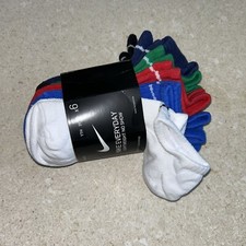 New Nike 6 Pack Multi Color Pack Low Cut Socks Youth Kids 3Y-5Y