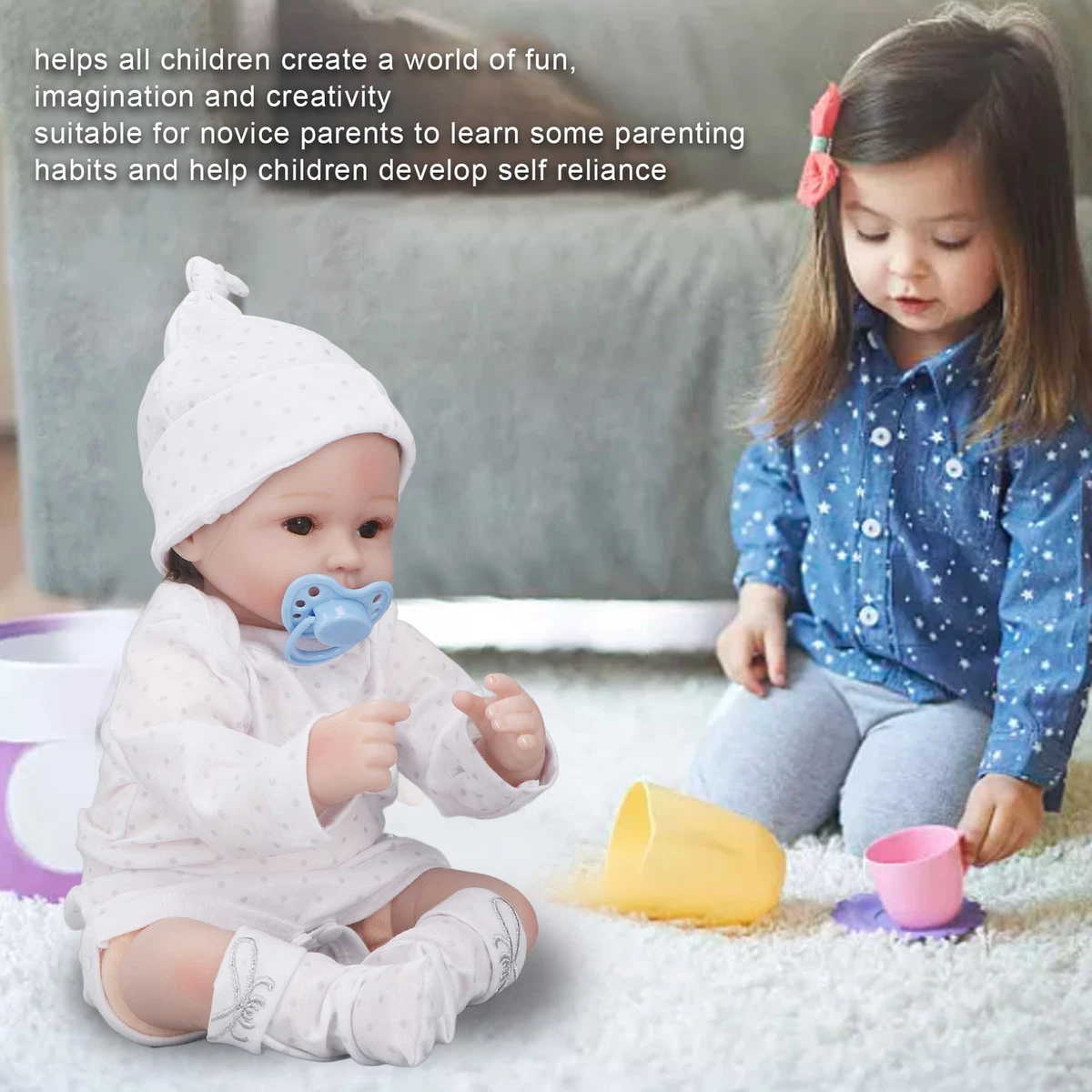 Baby Doll 15 Inch Silicone Baby Doll For Children Over 3 Years Old