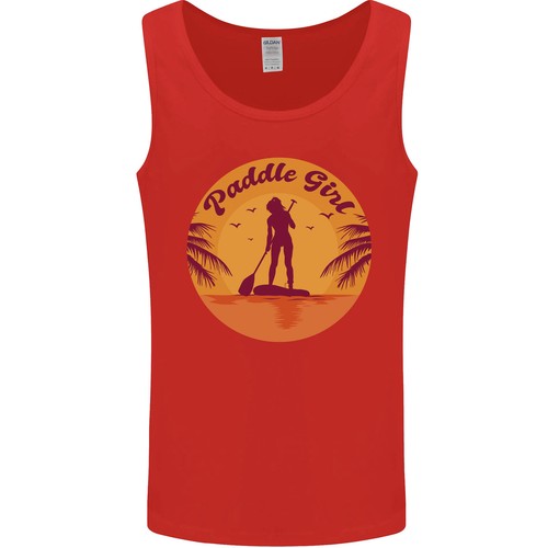 Paddleboarding Girl Mens Vest Tank Top - Picture 6 of 13