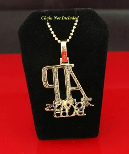 Yellow 925 Sterling Silver "AP" Letter Necklace Pendant 2.61ct Cubic Zirconia - Picture 3 of 10