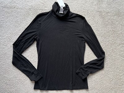 WOMENS H&M Black Mock Turtleneck KNIT TOP SHIRT Long