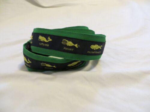 Cintura anello a D CK Bradley Tally Ho nastro balena gobba verde sperma blu XL - Foto 6 di 13