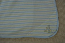 Little Me Giraffe Baby Blanket Blue Green White Stripes Security Lovey