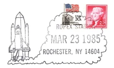 US SPECIAL POSTMARK EVENT COVER ROPEX SHOW AT ROCHESTER NY 1985 SPACE SHUTTLE