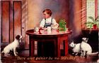 1907 Egg O See Dog Terrier White Cat Cereal Jamestown Exposition Va postcard Pq1