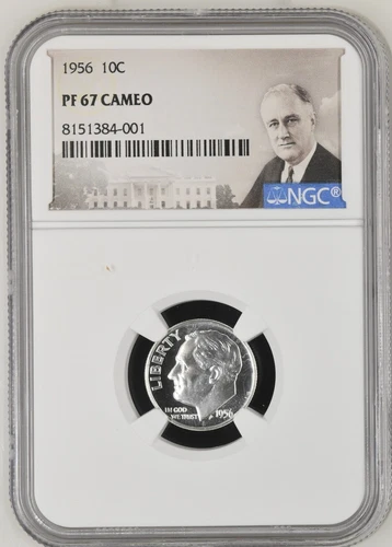 1956 Roosevelt Dime 10C NGC PF67 Cameo