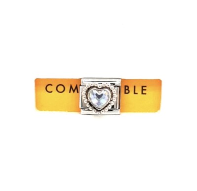 Genuine Nomination Composable Classic Link White CZ Heart Charm 330606/010