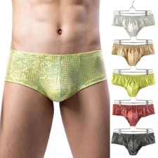 Men's Underwear Panties Underpants Male Boxershorts Trunks U Pouch Sequins Soft
