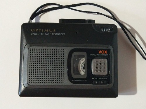 OPTIMUS CTR-115 Voice Activated VOX Cassette Tape Recorder/Player Works!! Tested