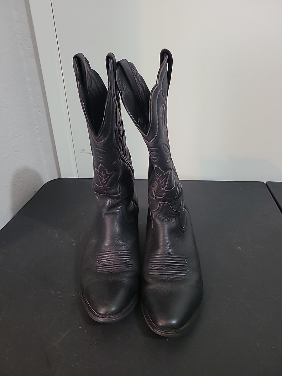 Ariat Heritage Western Boot R Toe- Black Mens Size 9 B  display picture 2