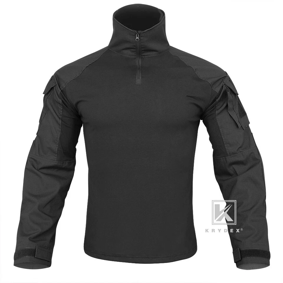 Camisa de Combate KRYDEX Gen3 Manga Larga con Coderas Tácticas Prendas para el torso Negro Airsoft Foto 3 de 4