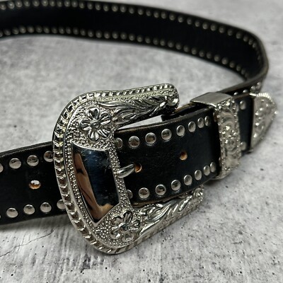italy nanni ナンニ ベルト レザー コンチョ スタッズ y2k Vintage Italy 90s Nanni Leather Belt Y2K Style | eBay