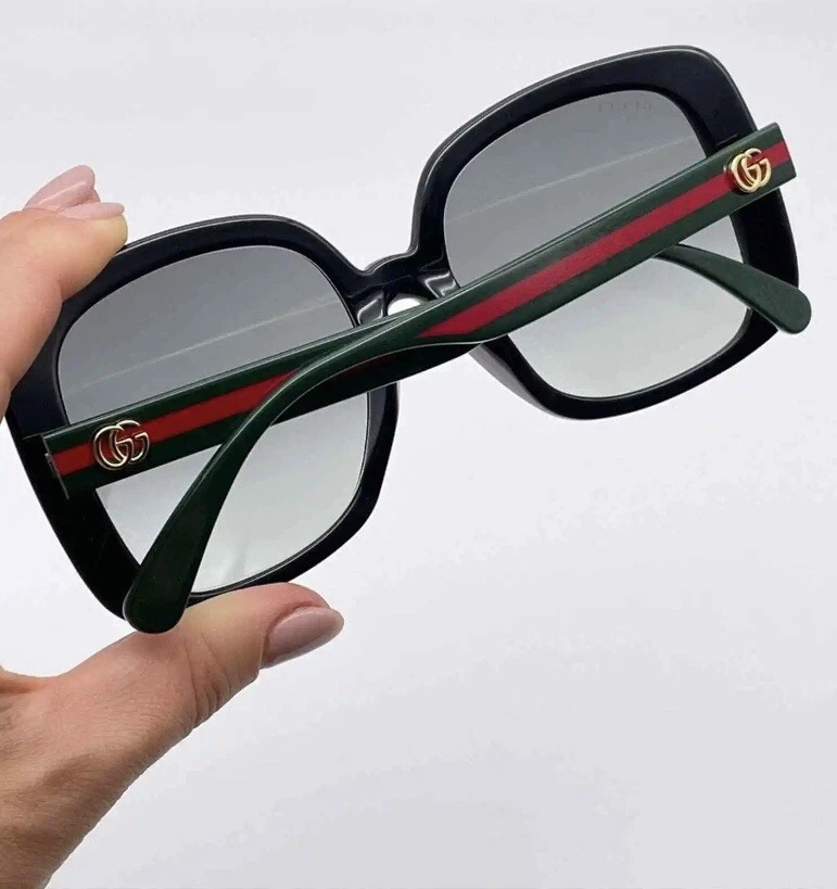 Gafas de sol GUCCI GG0714SA 001 negras verdes y rojas a rayas - originales garantizadas Foto 2 de 4