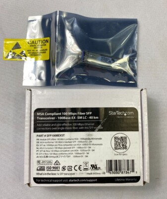StarTech MSA Compliant 100 Mbps Fiber SFP Transceiver READ! NEW