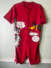 1995 Warner Bros Adult Teen One Piece Pajama's Bugs Bunny Daffy Duck VERY RARE