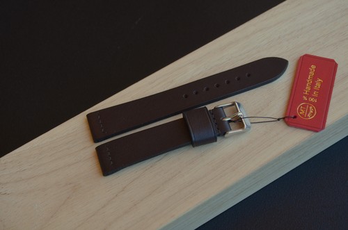 18 mm Cinturino artigianale cuoio marrone scuro fatto a mano MTstraps Handmade - Picture 6 of 15