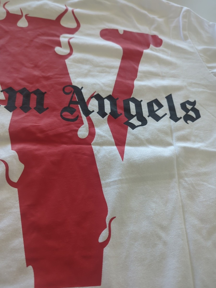 Vlone X Palm Angels White Red V Tee Top Short Sleeve T-Shirt