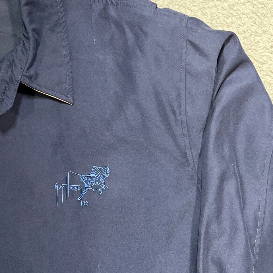 Chaqueta Guy Harvey X AFTCO Para Hombre Grande Azul Cremallera Completa Forrada de Teflón Pesca De Colección Foto 3 de 4