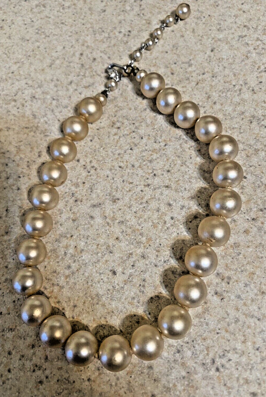 VINTAGE 15" FAUX PEARL NECKLACE SIGNED JAPAN