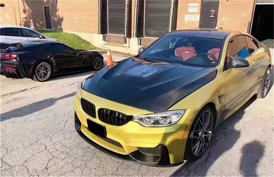 Cubierta del capó de fibra de carbono real para BMW M3 M4 F80 F82 15-20 Foto 4 de 4