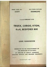 BEDFORD MK SERIES BRITISH ARMY SPEC ORIG. 1970 INSTRUCTION & MAINTENANCE HANBOOK