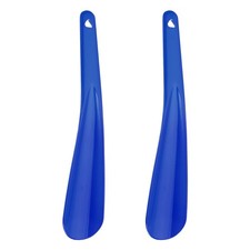 2pcs Shoe Horn 8.1" Plastic Curved Spoon Shoe Helper Shoehorns, Blue
