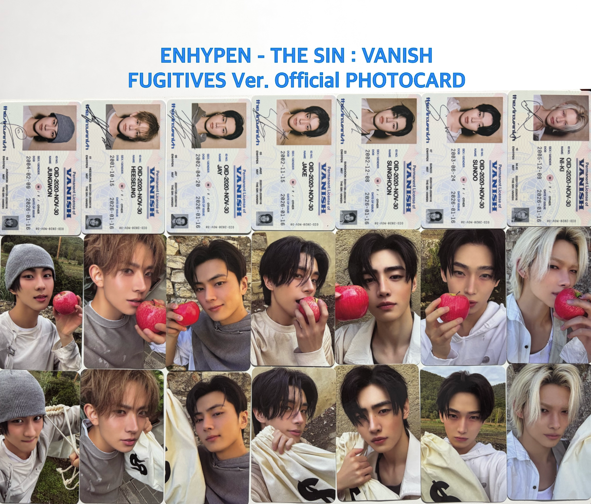タレントカード ENHYPEN THE SIN : VANISH FUGITIVES ver ENHYPEN] ENHYPEN - THE SIN : VANISH FUGITIVES Ver. Official