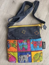 Monarque Signature Series Laurel Burch Crossbody Bag Dogs Doggies Purse Vintage