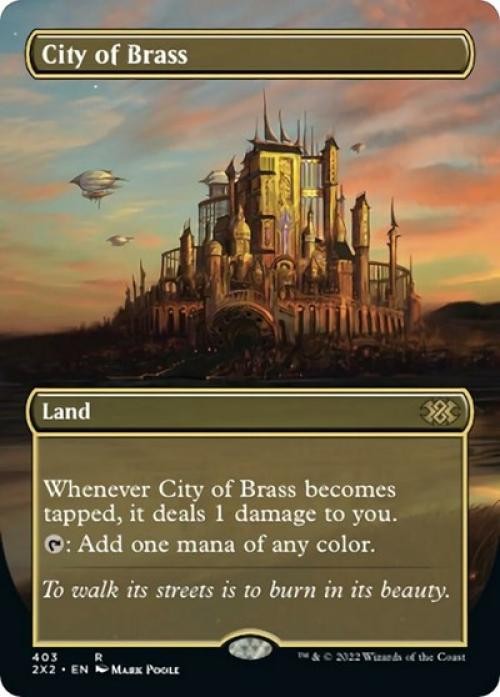 City of Brass (Borderless) -Foil Near Mint MTG Double Masters 2022
