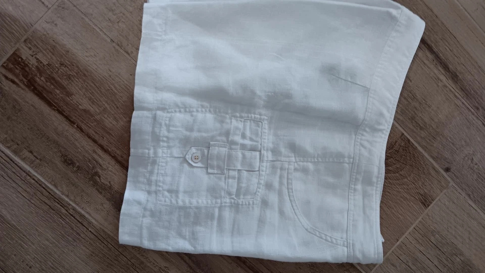 Шорты женские размер 8 TOMMY BAHAMA RELAX льняные кремовые на шнурке карманы карго МИЛЫЕ - Изображение 3 из 4