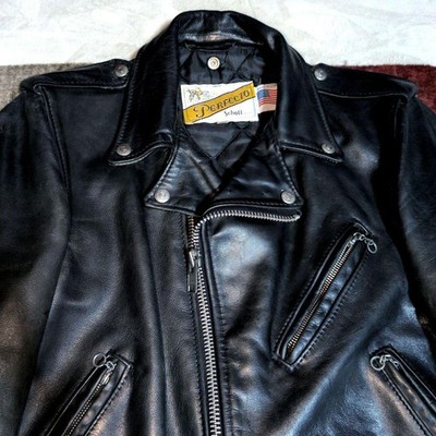 Schott 618 Perfecto Größe 34 Steerhide Double Leather Jacket Black Made in...