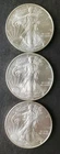 Lot of Three 2008 $1 American Silver Eagle Dollars