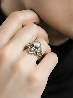 MENS VINTAGE SCOTT KAY 925 SKULL RING