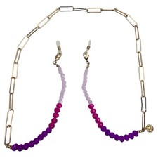 Lilly Pulitzer Glasses Holder Pink and Gold Neck Chain 30 inches