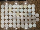 Lot of 56 Vintage Milk Glass Mason Jar Lid Liners 2.5” Unbranded Mixed Colors
