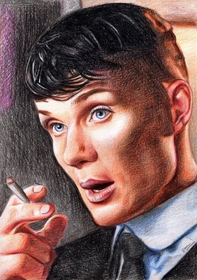 Originalzeichnung der Schauspielerin Cillian Murphy als Thomas Shelby, Peaky Blinders, A4