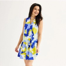 Nine West Button Front Ruffle Hem Dress Size XL New With Tags
