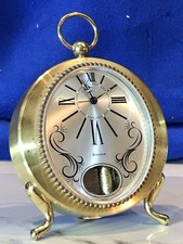 Vintage Bulova Swiss Mechanical Musical Alarm Clock 7 Jewels,cylinder Musical