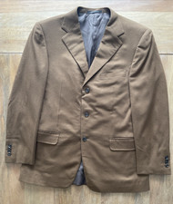 Ermenegildo Zegna Pure Cashmere Blazer Jacket Sport Coat Men's 40R Brown Italy