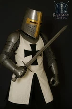 Black Edition Templar Knight Full Body Armor Suit Medieval Costume For Historica