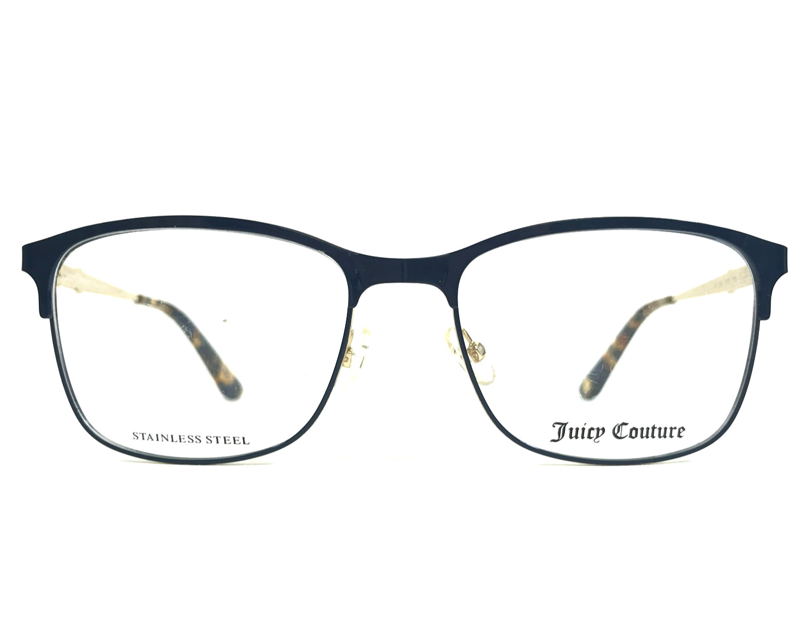 Juicy Couture Eyeglasses Frames JU168 KY2 Navy Blue Gold Square 52-17-135