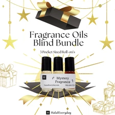 Roll-On Fragrance Oils Holiday Gift Blind Bundle 3 Piece Sample 3 mL 200+ Scents