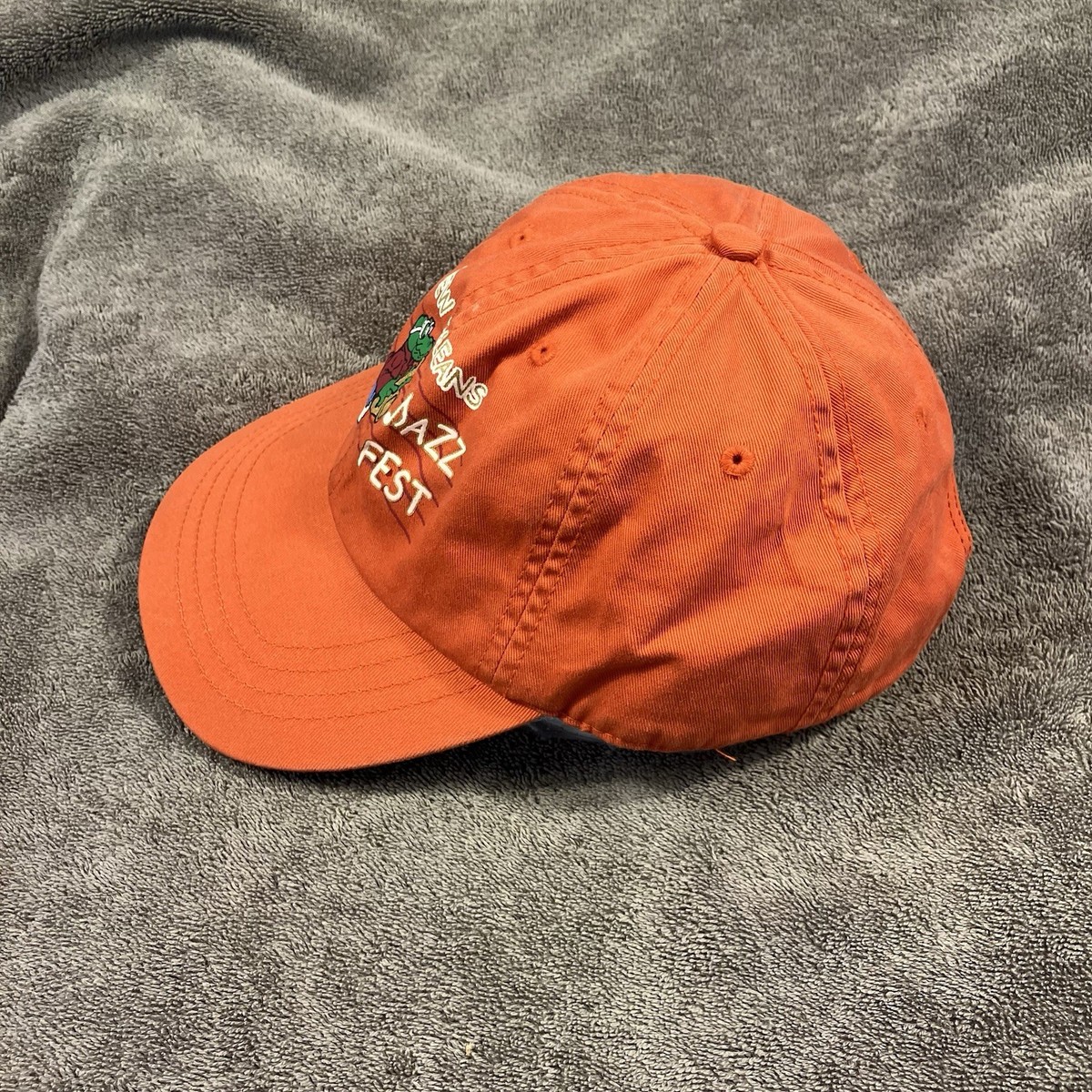 Vintage New Orleans Jazz Fest 2003 Hat Cap Orange Strap Back