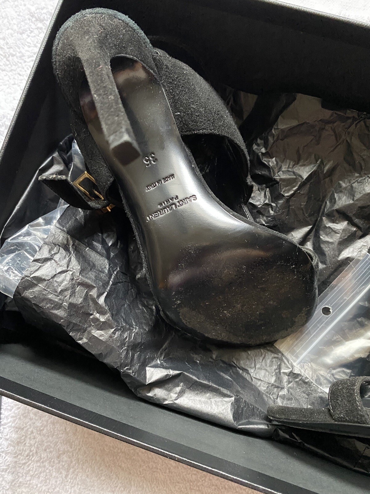 Tacchi Saint Laurent Janic Pelle scamosciata Nero 35