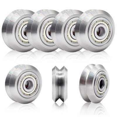 4x CNC Laufrolle Edelstahl Außen V Form Rolle Linearantrieb 625ZZ Führungsrolle