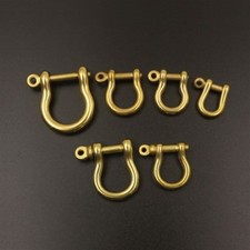 Solid Brass D Bow Shackle Screw Pin Joint Connect Key Chain Hook Leather Craft