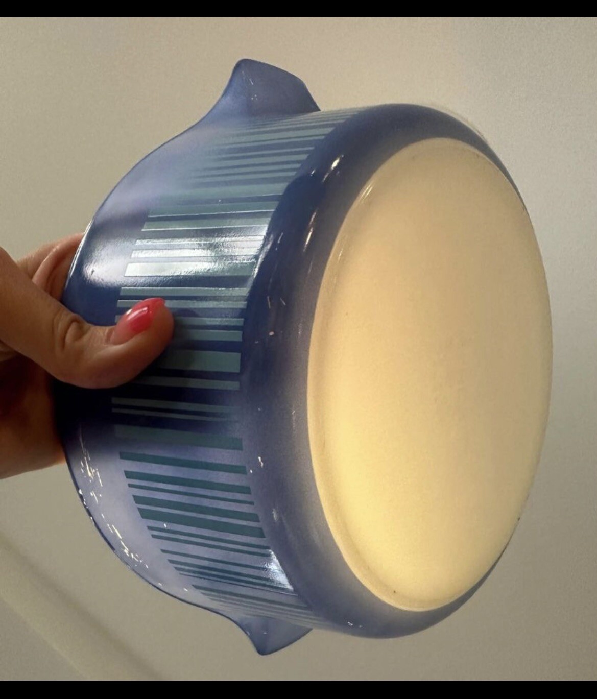 RARE 1966 PYREX Promo Pattern Blue Stripe Barcode Casserole Dish 474 ...