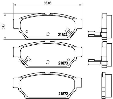 BREMBO P 54 016 Brake Pad Set, disc brake for MITSUBISHI,MITSUBISHI (SOUEAST),PR
