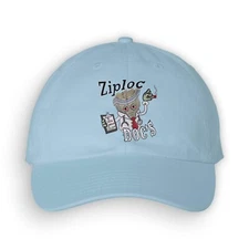 ZipLoc Doc's Adjustable Cotton Baseball Caps Dad Hat Polo Style - Light Blue