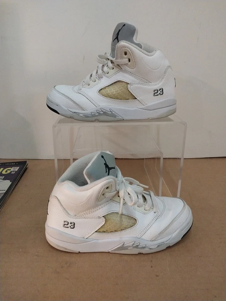Nike Air Jordan 5 Blanco Metálico Retro PS BP Talla 13C 440889 130 Foto 3 de 4